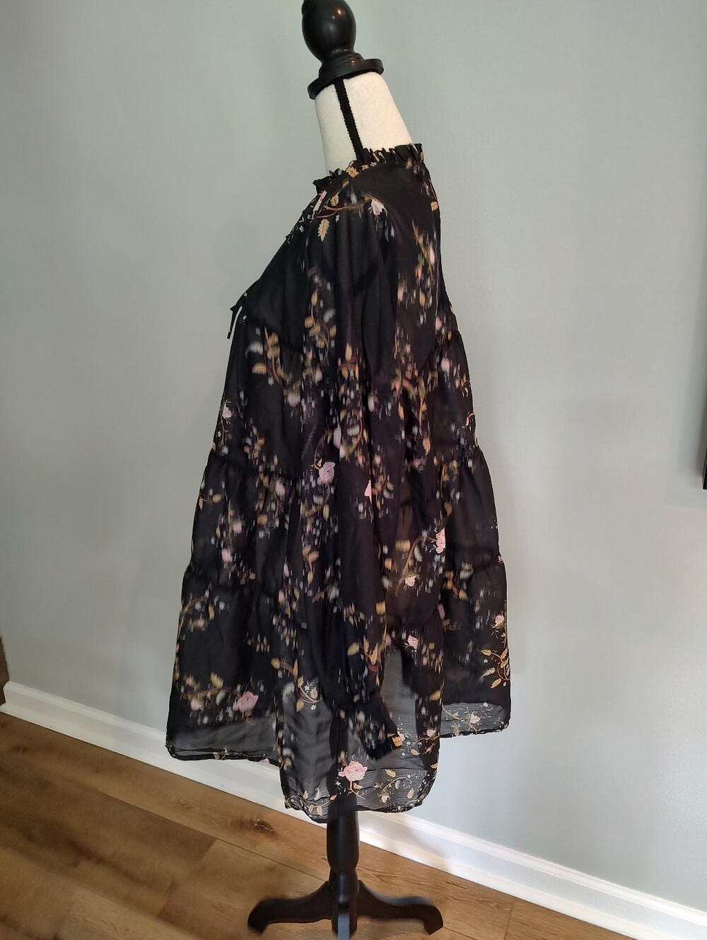 All Saints Mindy Oto Floral Women’s Mini Tiered Trapeze Dress Size 6 - Picture 9 of 16